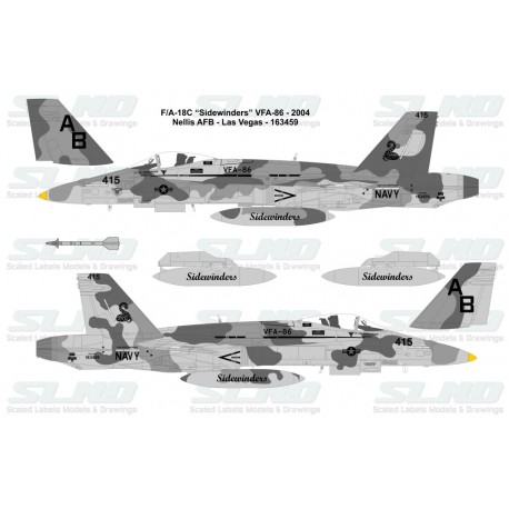 F/A-18C "Sidewinders" VFA-86 - 2004, Nellis AFB - 163459